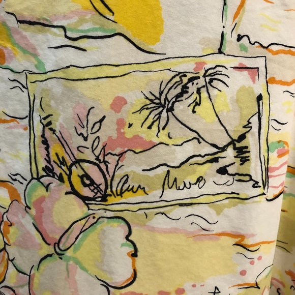 Vintage Express "Postcard Print" Skirt Size 10 - Picture 3 of 6